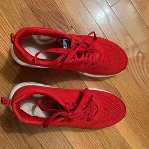 Red tennis shoes